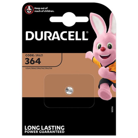 Duracell 1 battery specialty button cell oxide silver 364