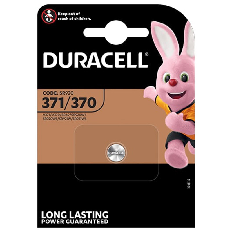 Duracell 1 battery specialty button cell oxide silver 371/370