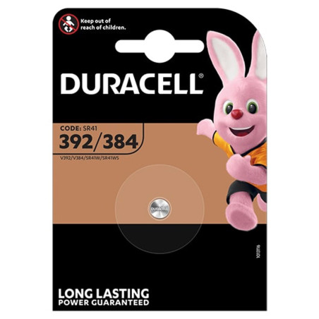 Duracell 1 battery specialty button cell oxide silver 392/384