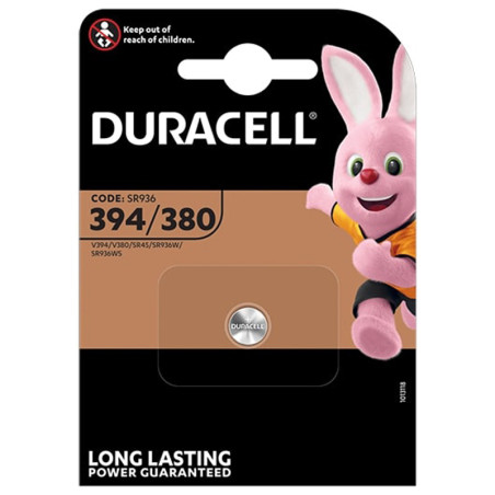 Duracell 1 battery specialty button cell oxide silver 394