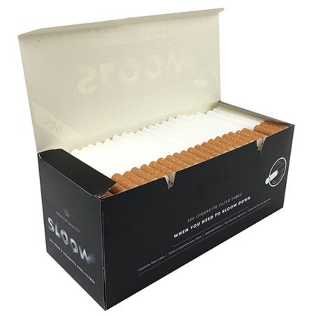 Sloow 300 Hülsen leer Schachtel • Tubo: 84 X 8 mm • Filter 15 X 8 mm • Filter aus Acetat • 40682035