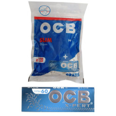 Ocb 120 Filter Slim + 50 Blättchen Regular Einzelfenster X-pert Blue Beutel