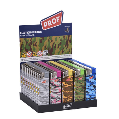 Prof lighter piezo with flame gas camouflage 44803606