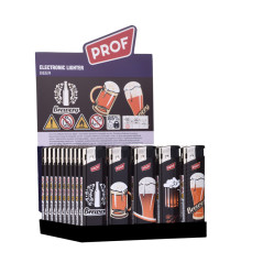 Prof briquet piézo avec flamme à gaz Black beer 80000064