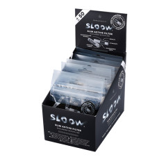 Sloow 50 Filter 6 mm mit Aktivkohle Beutel 10 sacchetti/espositore Filter weiss + logo nero Diamet 40506402